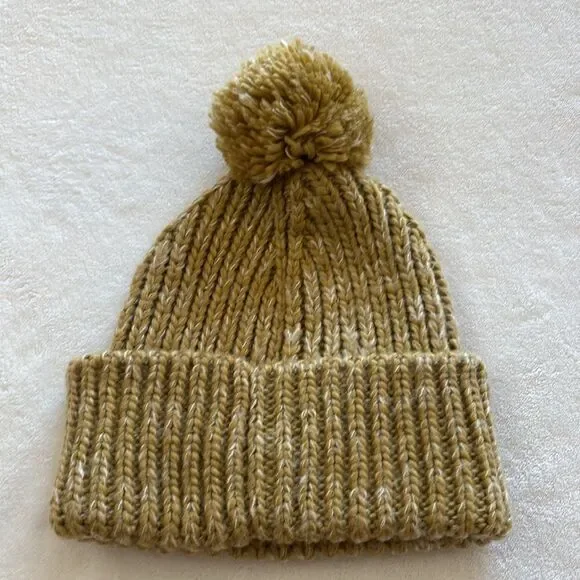The North Face Cozy chunky knit bobble hat in beige - Picture 4 of 6
